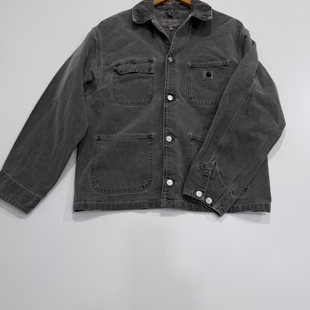 Carhartt WIP Michigan Chore Coat Mens S Grey Canvas Work Jacket
